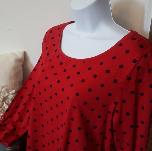 New With Tags Croft & Barrow Red w/Black Polka Dot - Picture 1 of 6